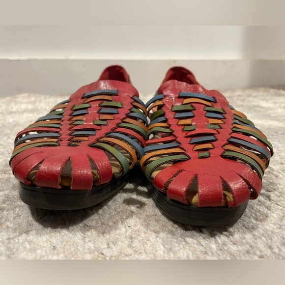 Huarache Multi Color I ❤️ Comfort Leather Sandals Size 10M - Picture 5 of 9